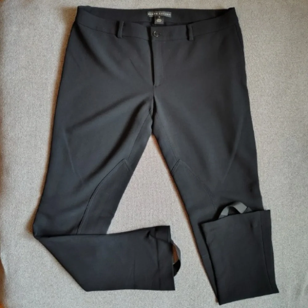 Ralph Lauren black label 100% wool equestrian riding pants women 12 black